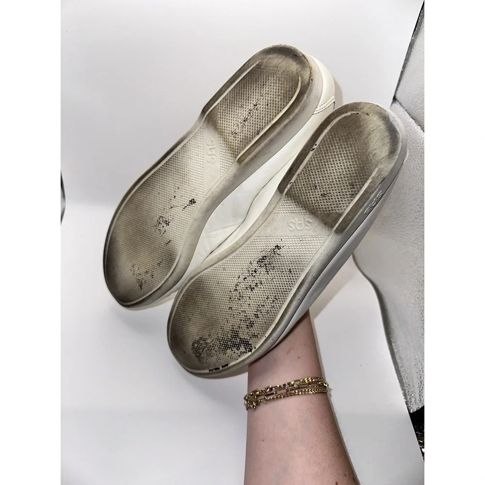 SAS Womens Wink Penny Loafers White Comfort‎ Leather Shoes, size US 8.5 M
